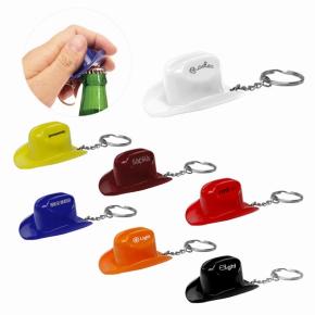 HS0101 Plastic Cowboy Hat Bottle Opener Keychain